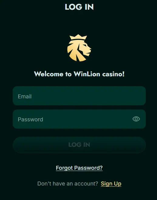 Winlion Login Page for Canadian Players – Access your online casino account